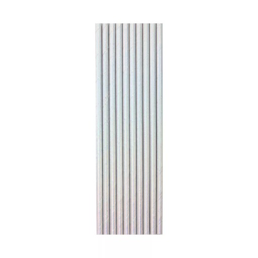 Dúhové strieborné papierové slamky 20 cm, 10 ks