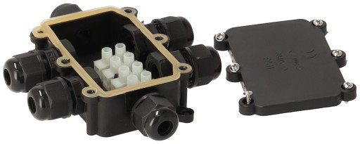 Hermetický elektrický box s tlmivkami 6x IP68 Vonkajší s kockou.