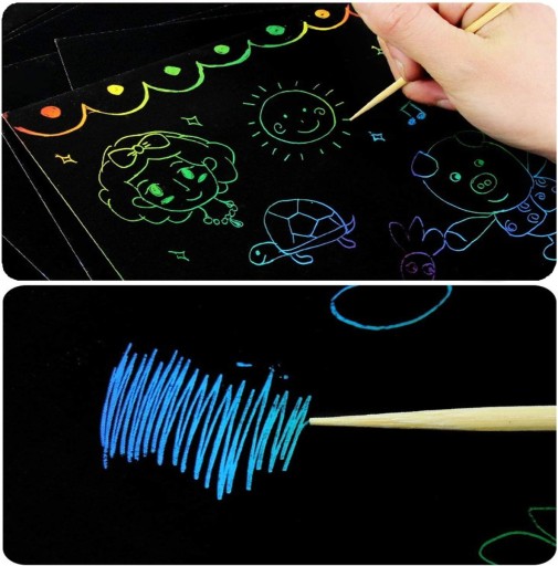 Omaľovánka RAINBOW SCRATCH BOOK ROZPRÁVKA KNIHA ČIERNA ZÁPISNÍK