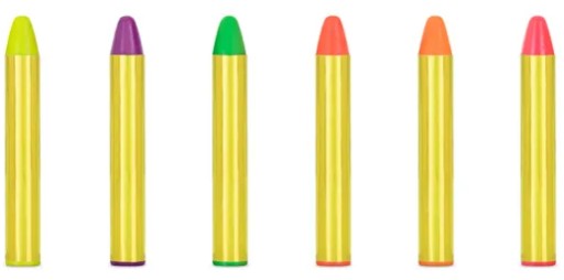 Pastelky na maľovanie na tvár, telo a ústa, 6 farieb
