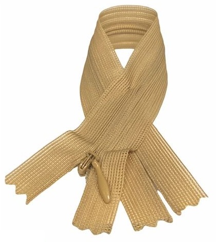 Zips v interiéri pevný slaný. béžová 1 22 cm