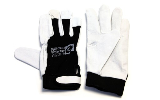 Kožené pracovné rukavice AC BLACK 9 - L