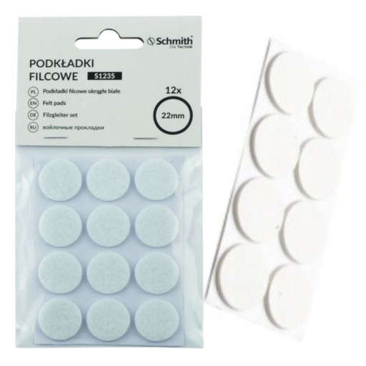 Schmith BIELE PLSTENÉ PODLOŽKY 12 KS 22MM
