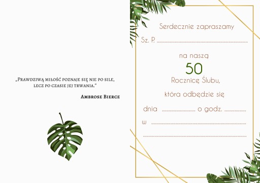 POZVÁNKA NA VÝROČIE SVADBY - Palm Wedding