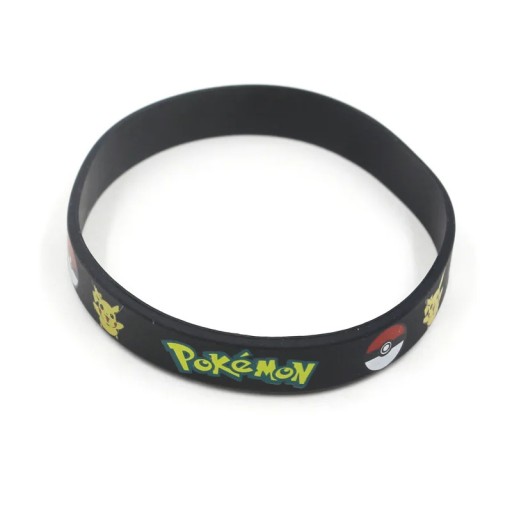 Silikónové náramky, gumičky priateľstva POKEMON, 4 ks, mix farieb