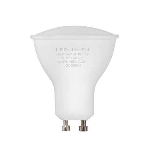 LED žiarovka GU10 PAR16 10W=80W 1149lm 120° CCD Úspora energie za studena 6000K
