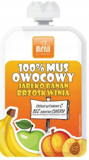100% jablková/broskyňová/banánová pena bez cukru