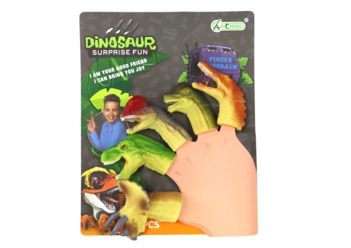 Gumové senzorické figúrky na prstoch dinosaurov 5 ks.