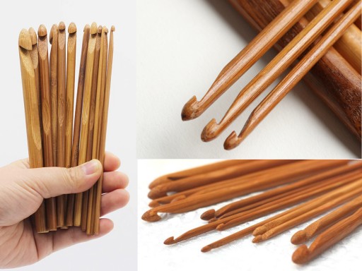 HÁČIČE Súprava 12 ks BAMBOO ECO háčikov na háčkovanie 10 mm