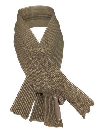 Vnútorný zips, pevný, zemitý, 1 22 cm
