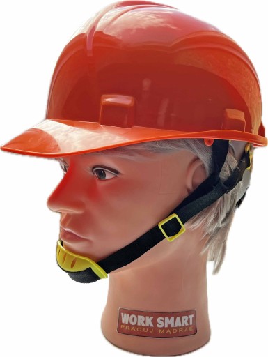 Pracovná prilba ERIK s remienkom pod bradou, ochranná prilba z HDPE, oranžová