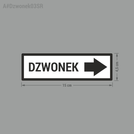Zvonček Right Arrow - samolepka 4,5x15