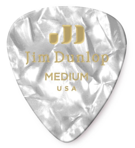 Trsátko Dunlop 483R04MD CELLULOID MEDIUM gitarové - PEARL WHITE