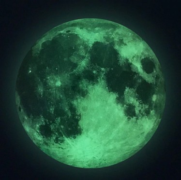 Fluorescenčná nálepka Žiariaci mesiac 20 cm