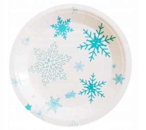 Elsa snehové narodeninové papierové taniere 18 cm 6 ks elsa jednorazové vločky