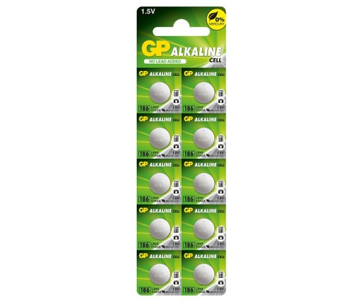 10x GP alkalická batéria do hodiniek AG12 LR43 1,5V