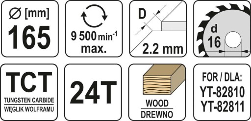 YATO WIDI WOOD SHIELD 165x16x2.4x1.2 mm 24T