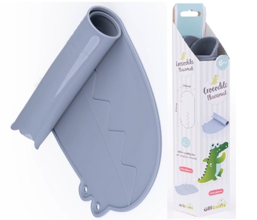 SILIKÓNOVÁ PODLOŽKA GILIGUMS CROCODILE, SIVÁ