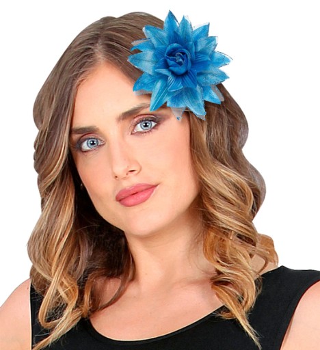 ČIAPKA S LOTUSOVÝM KVETOM LOTUS ROSE MODRÁ GLITTER