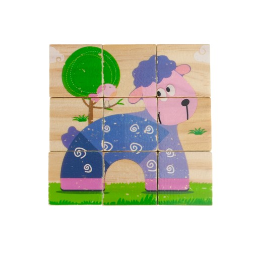 PUZZLE DREVENÉ BLOKY zvieracie puzzle 6v1