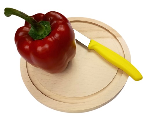 KRAJNÁ DOSKA OKRUHÁ S DRÁŽKOU, 20 CM, DREVENÁ