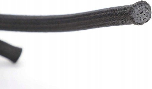 Okrúhla pletená elastická gumová šnúra 5 mm - čierna