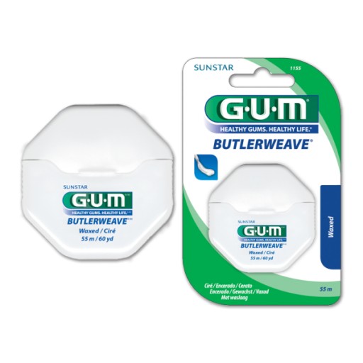 Gum Butlerweave voskovaná zubná niť 55 m