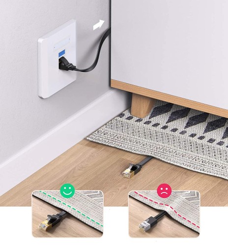 LAN ETHERNET PATCHCORD INTERNETOVÝ KÁBEL RJ45 PLOCHÝ SFTP CAT7 3M