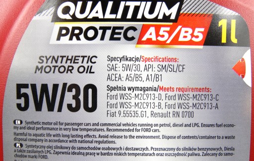 FORD QUALITIUM PROTEC SYNTETICKÝ OLEJ 5W30 A5/B5