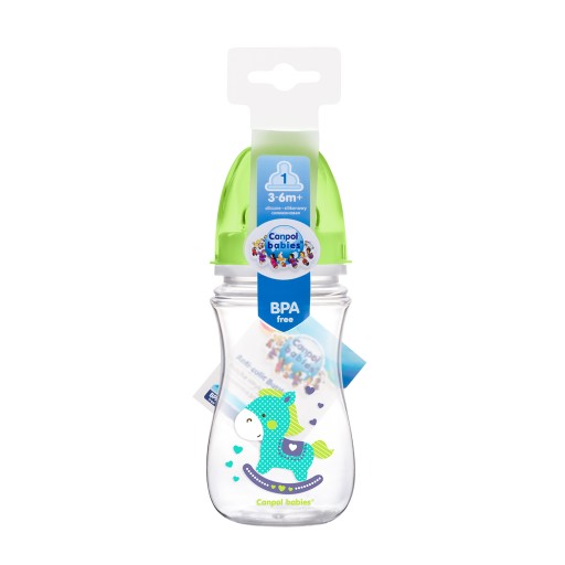 CANPOL ŠIROKÁ ANTIKOLICKÁ FĽAŠA 240ml HRAČKY +3m