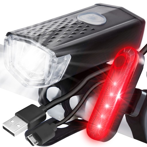 SET LED BICYKLOVÝCH SVETLÁ PREDNÝCH A ZADNÝCH NA BICYKEL + USB BICYKLE SVETLÁ