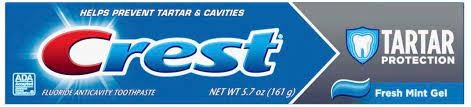 Zubná pasta Tartar Protection Mint Crest gélová zubná pasta proti zubnému kazu 161 g