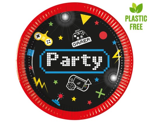 Gaming Party papierové taniere 20 cm 8 ks.
