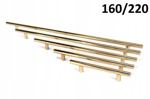Nábytková úchytka zlaté lesklé zábradlie 160/220 PIONAT1