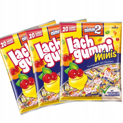 Śmiejżelki Mini Nimm2 Lach Gummi Fruit Jelly 20 ks 210g DE