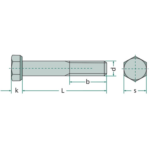 Skrutka jemná M16x1,5x65 triedy 8,8 DIN 960