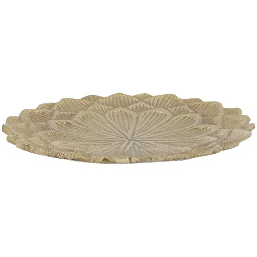 KRÁSNY okrúhly KOVOVÝ TANIER S GLAMOUR ZLATÝM VZOROM 15x15cm