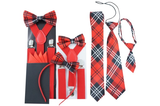 Červená saténová čelenka SCOTTISH BOW