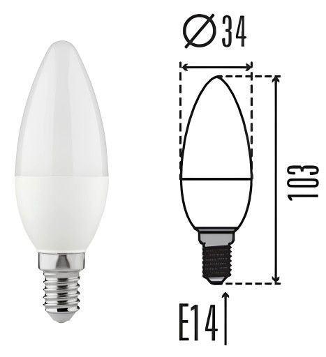 Kanlux LED žiarovka C35 E14 s malým závitom 3,4W=40W neutrálna biela