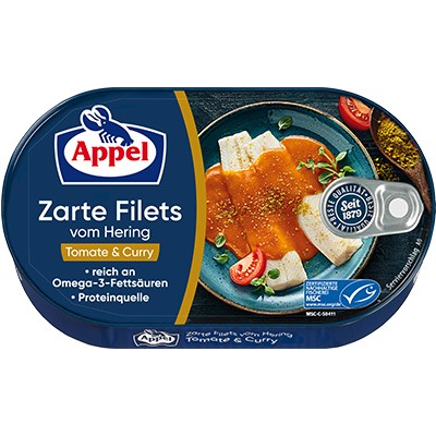 Filet zo sleďa Appel v paradajkovo-kari smotane 200 g