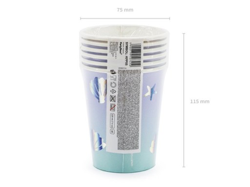 MERMAID NARODENINOVÝ PAPÍROVÝ POHÁR 220ml 6 kusov