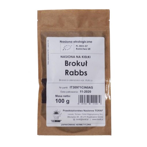 BROCCOLI RABBS BIO 100g certifikované semená. ECO na klíčky TORAF a microgreens