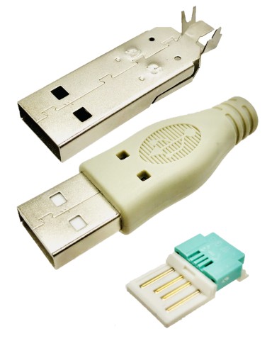 USB-A zástrčka, súprava na opravu USB bez náradia