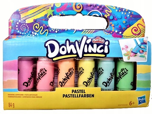 PLAY-DOH DOH TUBE Doh Vinci set 18 kusov trblietavý pastel dvojitý