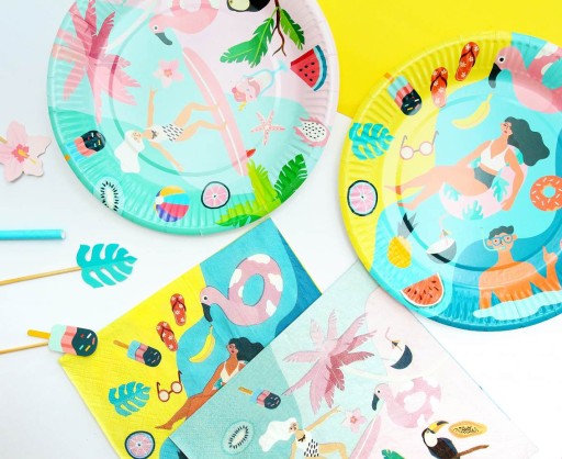 Papierové taniere Summer Collection 18 cm 6 ks.