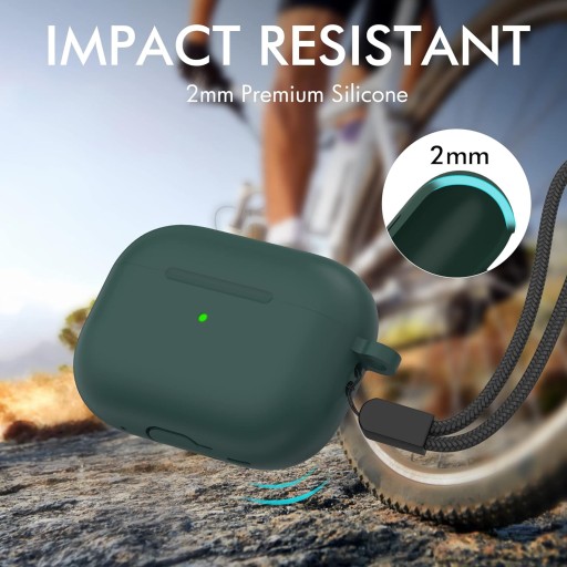 silikónové ochranné puzdro pre Airpods Pro 2 CASE s karabínou RESISTANT
