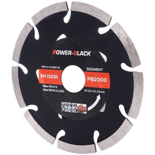 SEGMENT diamantový kotúč na rezanie betónových kociek 125mm Power-Black PB2000