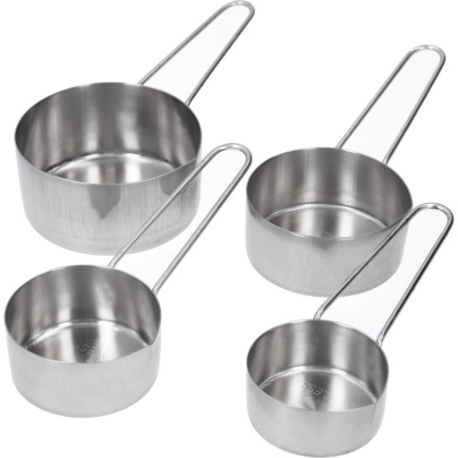 KUCHYŇSKÁ ODMERNÁ SADA 4 KOVOVÝCH LYŽIC V SÚPRAVE OCEL 60/80/125/250 ML