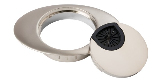 Oválna káblová priechodka, priemer 60 mm, saténový matný nikel - KD-60/O AMIX