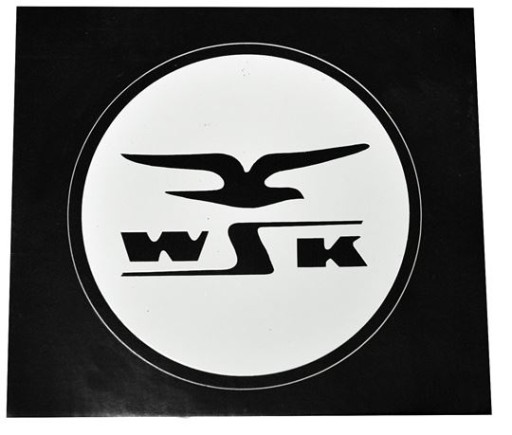 Nálepka WSK 125 na akvárium pre vtáky, čierne logo